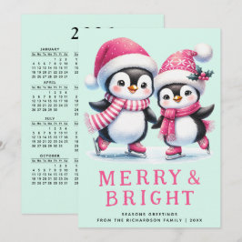 Merry & Bright Fun Penguin Pink Minze Weihnachten