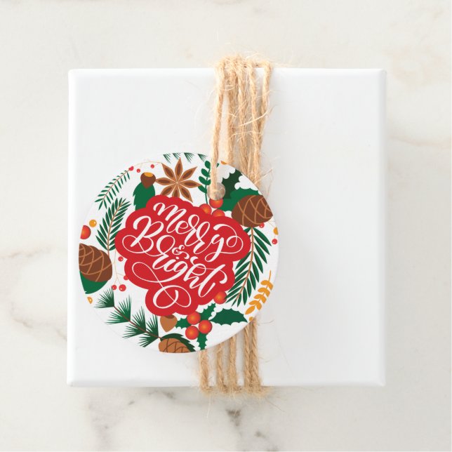 Merry & Bright Geschenkanhänger (Beispiel)