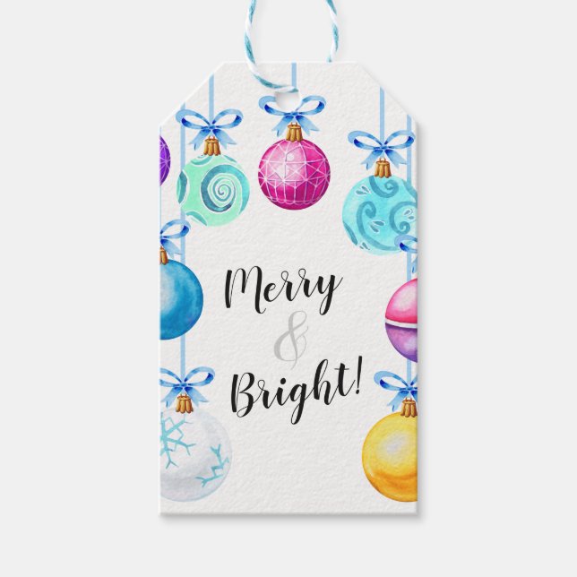 Merry & Bright Geschenkanhänger (Vorderseite)