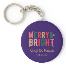 Merry & Bright Gigi & Papa Großeltern Geschenk Key