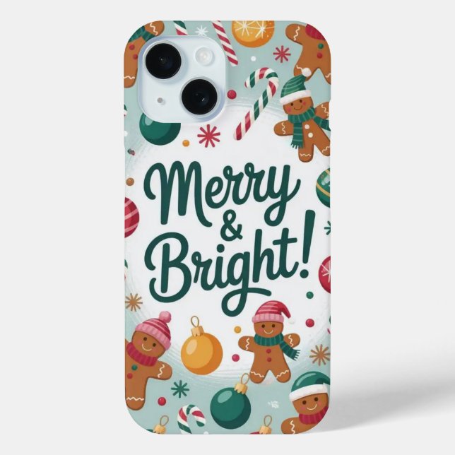 Merry & Bright Gingerbread Man iPhone / iPad Gehäu Case-Mate iPhone Hülle (Rückseite)