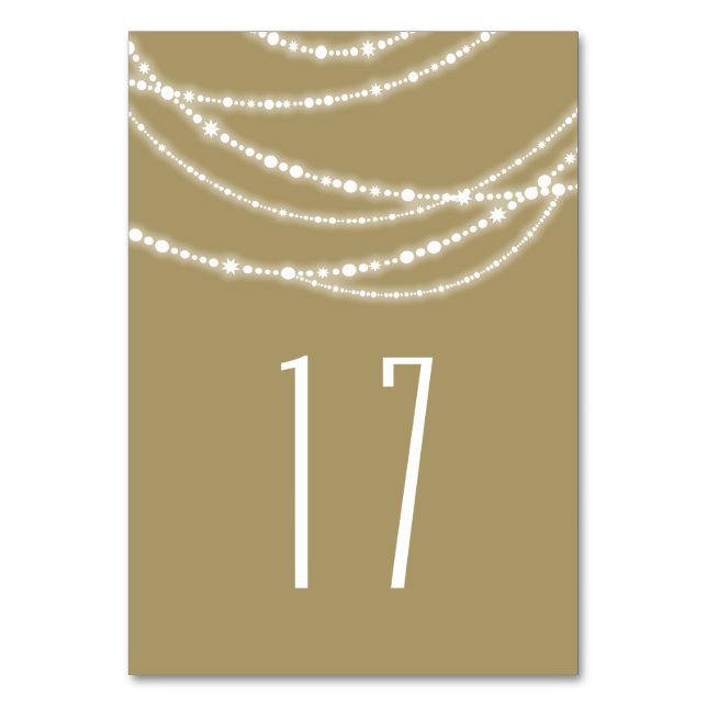 Merry & Bright Glitzern Holiday Tischnummer Card (Vorderseite)