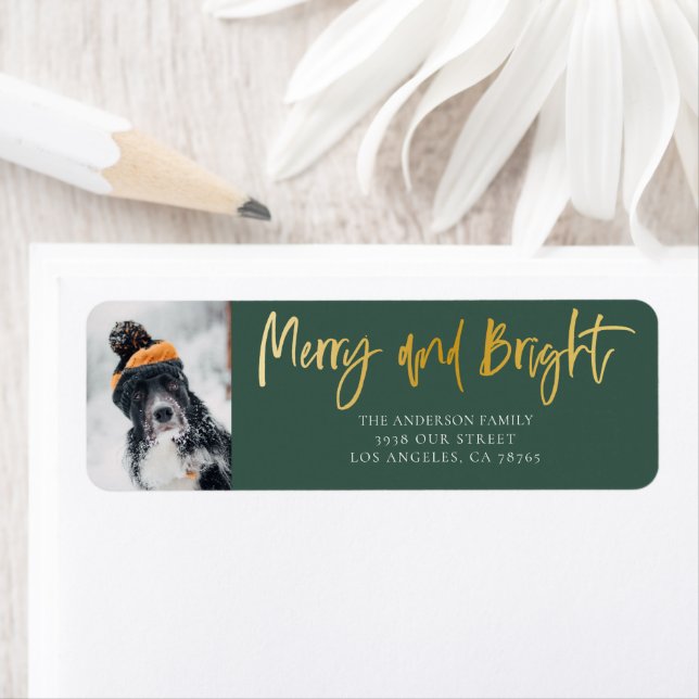 Merry & Bright Gold & Green Christmas Foto (Insitu)