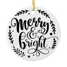 Merry & Bright Hand Script | B&W
