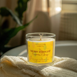 Merry & Bright Holiday | Editable Christmas Candle Quadratischer Aufkleber