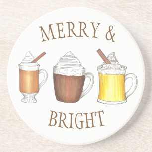 Merry & Bright Holiday Eggnog Cocoa Buttering Rum Getränkeuntersetzer