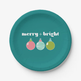 Merry + Bright Holiday Paper Plate Pappteller