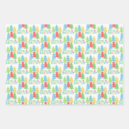 Merry & Bright Holiday Wrapping Paper Geschenkpapier Set