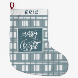 Merry & Bright | INDIVIDUELLE NAME | Minzgrün Großer Weihnachtsstrumpf