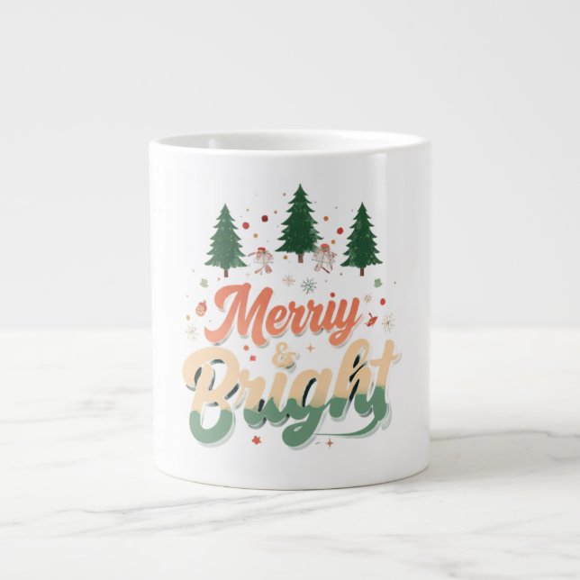 Merry & Bright Jumbo Tasse (Vorderseite)