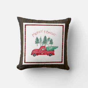 Merry Bright Kariert Gnome Farmhouse Red Truck Woo Kissen