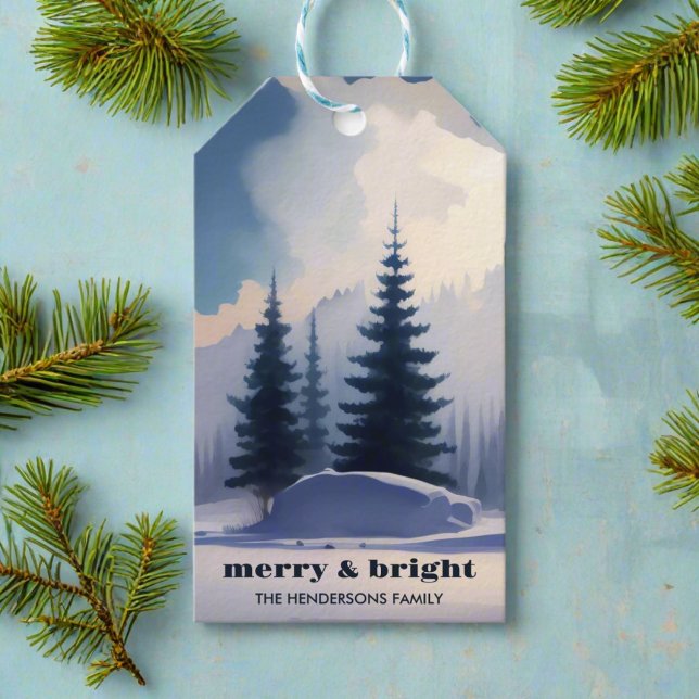 Merry & Bright l Clean Water Pine Trees Geschenkanhänger (Von Creator hochgeladen)