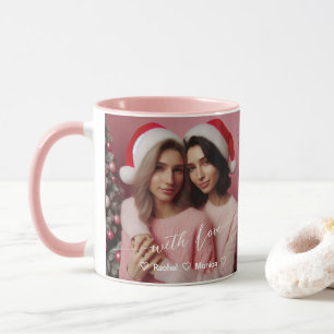 Merry & Bright Lesbian Retro Rosa   Benutzerdefini Tasse
