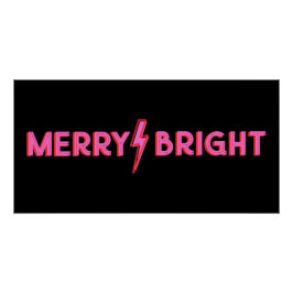 Merry & Bright Lightning Bolt Pink Christmas Poster