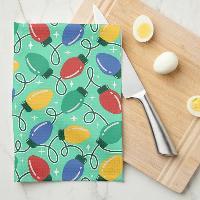 Merry & Bright Lights Geschirrtuch (Viertel Falte)