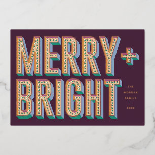 Merry + Bright Marquee Foil Carte de vacances - Vi