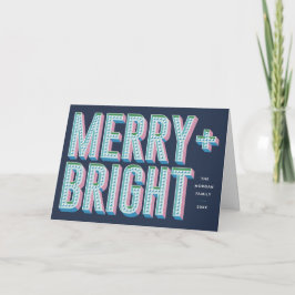 Merry + Bright Marquee Grußkarte - Blau Einladung