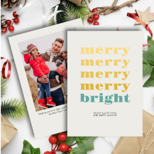 Merry & Bright Minimal Aquamarin Blue Christmas Fo Feiertagskarte
