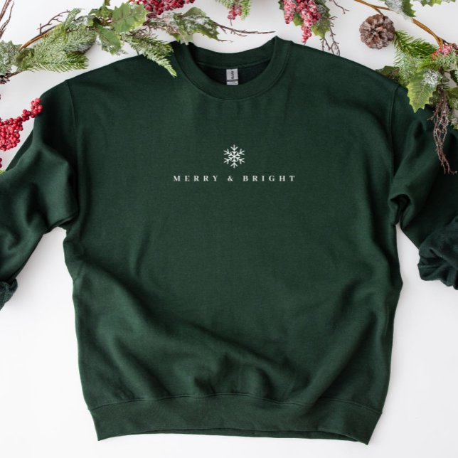 Merry & Bright Minimalistische Weihnachts Sweatshi Sweatshirt (Von Creator hochgeladen)