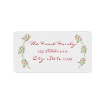 Merry & Bright Mistletoe Weihnachtsadresse Label