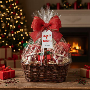 Merry & Bright mit Schneeflocken personalisiert Geschenkanhänger