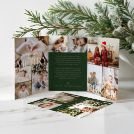 Merry & Bright Modern Bold Family Foto Collage Dreifach Gefaltete Urlaubskarte