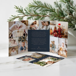 Merry & Bright Modern Bold Family Foto Collage Dreifach Gefaltete Urlaubskarte