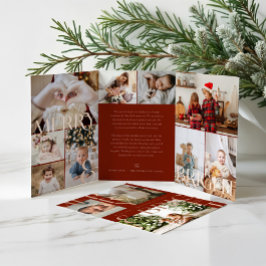 Merry & Bright Modern Bold Family Foto Collage Dreifach Gefaltete Urlaubskarte