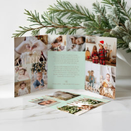 Merry & Bright Modern Bold Family Foto Collage Dreifach Gefaltete Urlaubskarte