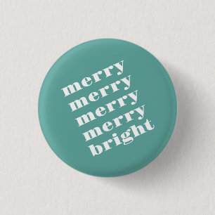 Merry & Bright Modern Minimal Aquamarin Blue Chris Button