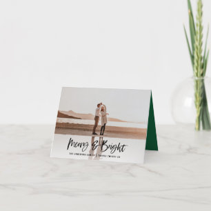 Merry & Bright, modern, minimalistisch-Foto Weihna Feiertagskarte