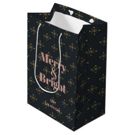 Merry & Bright Moderne Holzkohle Black Mittlere Geschenktüte