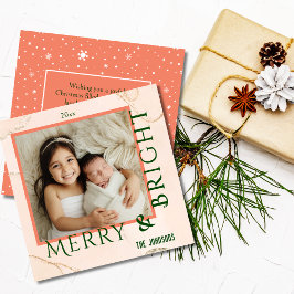 Merry & Bright moderne niedliche fette Typografie Feiertagskarte