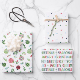 Merry & Bright Moderne Weihnachten Geschenkpapier Set