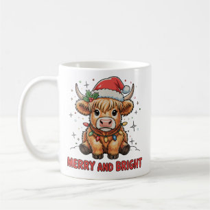 Merry & Bright Niedlich Highland Baby Cow Weihnach Kaffeetasse