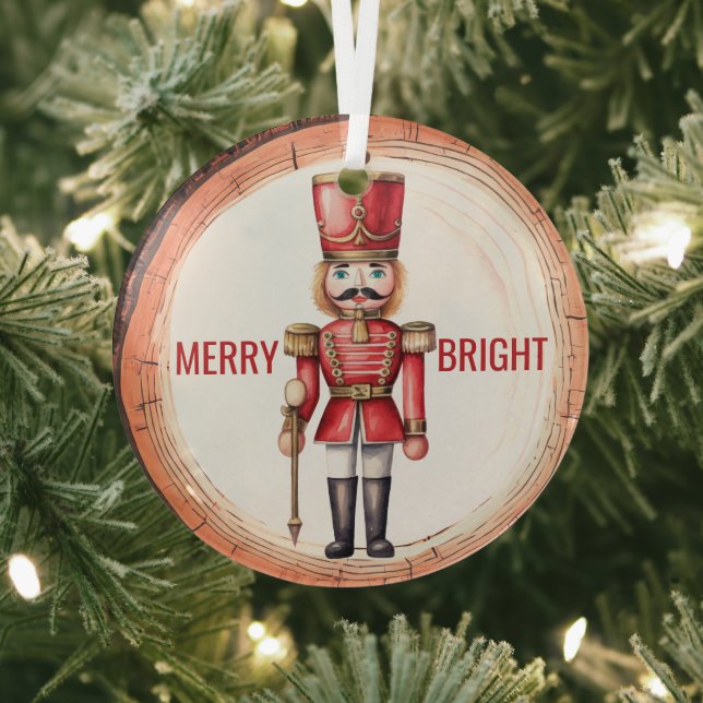 Merry Bright Nutcracker Toy Soldier Ornament Aus Glas (InSitu)