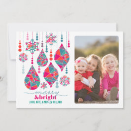 Merry & Bright Ornaments Feiertagskarte
