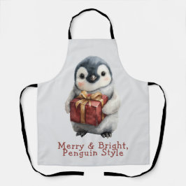 Merry & Bright Penguin Christmas Schürze