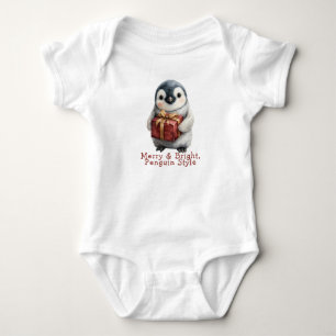 Merry & Bright Penguin Weihnachten Baby Strampler