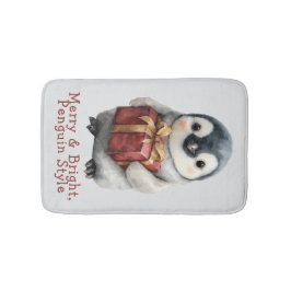 Merry & Bright Penguin Weihnachten Badematte
