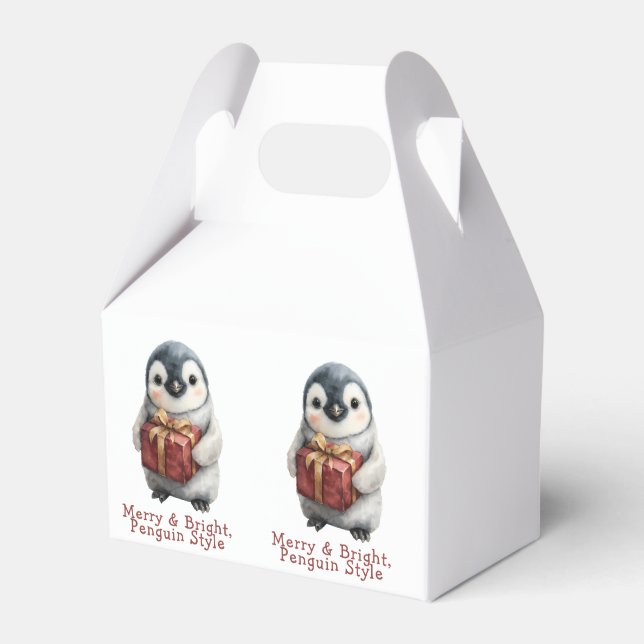 Merry & Bright Penguin Weihnachten Geschenkschachtel (Vorderseite)