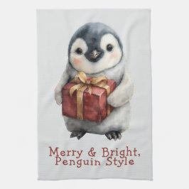 Merry & Bright Penguin Weihnachten Geschirrtuch