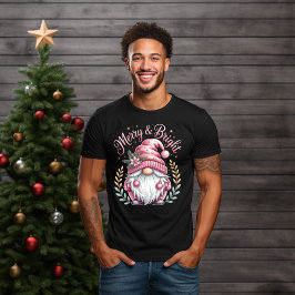 Merry & Bright Pink Weihnachtsgenom T-Shirt