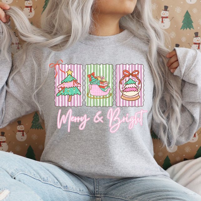 Merry & Bright Preppy Christmas Sweatshirt (Merry & Bright Preppy Christmas Sweatshirt)