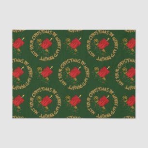 Merry-Bright, Red Christmas Candle-TISSUE WRAP Seidenpapier