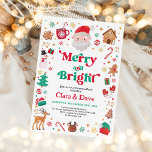 Merry & Bright Red Green Weihnachten Party Einladung<br><div class="desc">Dieses skurrile Design zeichnet sich durch eine reizvolle und spielerische Illustration geliebter Weihnachtselemente aus,  die wunderschön in einer herzzerwärmenden Palette von Rot,  Rosa und Weiß dargestellt wird.</div>