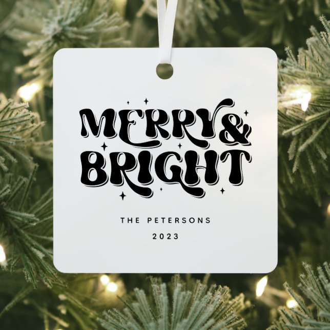 Merry & Bright Retro Weihnachten Ornament Aus Metall (InSitu)