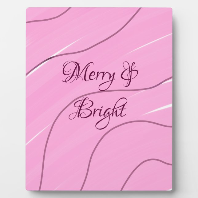Merry & Bright rosa, lockig doodle Design mädchenh Fotoplatte (Vorderseite)