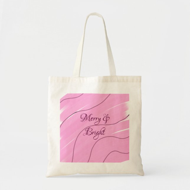 Merry & Bright rosa, lockig doodle Design mädchenh Tragetasche (Vorne)
