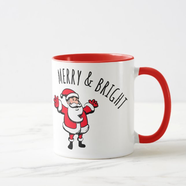 Merry & Bright Santa 11 oz Zwei-Tonen-Tasse Tasse (Rechts)